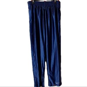Vintage Navy Satin Snap Tearaway Track Pants